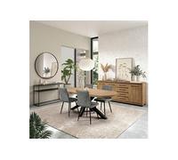 Ensemble séjour table 200cm + buffet aspect bois finition Houston Oak - VASALY