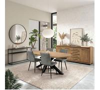 Ensemble séjour table 200cm + buffet aspect bois finition Houston Oak - VASALY