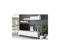 Ensemble sejour TV de 3 elements coloris Blanc Artic / Ciment --