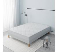 Ensemble Senso Sommier + Matelas 200x200 cm | Hauteur 17cm | Mousse Polyuréthane| Tissu 100% polyester | 8 Pieds | Confort