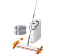 Ensemble serpillère et seau pour le nettoyage, utilisation universelle avec essoreur et lavable - Balai serpillère avec seau - Pour parquet, carrelage, cuisine, salle de bain, salon