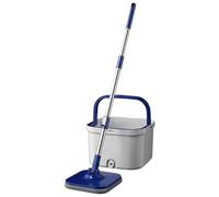 Ensemble serpillère rotative et seau en microfibre, 2 tampons de rechange, eau sale rotative séparée pour salon, cuisine, chambre à coucher, salle à manger, appartement, sous-sol, carrelage en bois