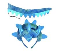 Ensemble serre-tête et queue de dinosaure tricératops pour costume cosplay | Props Déguisement de tricératops pour fêtes, carnaval, activités scolaires et fêtes
