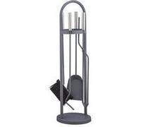 Ensemble serviteur de cheminée 5 pièces, accessoire, pelle, balai, pince, support, tisonnier, gris gris G