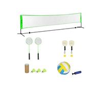 SPORTNOW Ensemble Set Complet de Badminton, Pickleball et Volleyball, 3 en 1, Jeux Sport extérieur avec Filet Hauteur réglable 107-155 cm