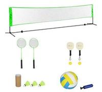 Ensemble set complet de badminton, pickleball et volleyball 3 en 1 réglable Multicolore