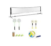 Ensemble set complet de badminton, pickleball et volleyball 3 en 1 réglable noir