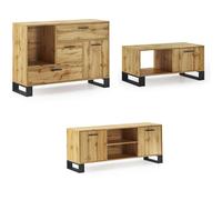Ensemble/Set loft, buffet, table basse, meuble TV. Chêne rustique