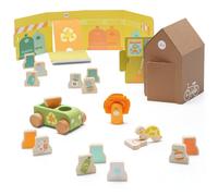 Ensemble Seviland bois & carton Recyclerie Eco Responsable 12 pièces