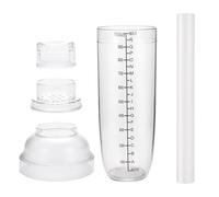 Ensemble shaker à cocktail de 1000 ml, passoire à cocktail avec marteau à citron, flacon shaker transparent avec graduation et passoire, kit shaker pour barman pour outils de cuisine de bar