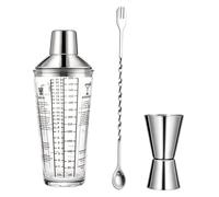 Ensemble Shaker à Cocktail Gobelet mélangeur étanche pour avec cuillère et | Shaker à Mélangées Pour Salle de Sport Bar Fêtes Fitness Sports Entraînement Maison 600 ml