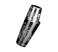 Ensemble shaker pour barman avec surface en métal et ergonomique pour mixer des boissons, gravure, mixeur à cocktail en acier inoxydable poli brillant