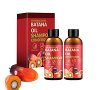 Ensemble shampoing et après-shampoing à l'huile de batana bio pour la croissance et la densité des cheveux - Shampoing nourrissant pour cheveux clairsemés - Formule à la kératine pour cheveux plus