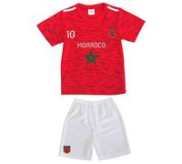Ensemble Short Et Maillot De Foot Maroc Enfant (Taille 12/13 Ans,Couleur Blanc)