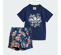 Adidas Originals X Liberty London Shorts And Tee Unisex Survêtements - Bleu - Taille: 69 - 74 CM - Jersey de coton - Foot Locker Blue 69 - 74 CM