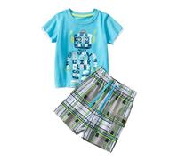 Ensemble Short Tee Shirt Enfant Garcon 1-7 Ans Ensemble 2 Pièces Enfant Dessins Animés Imprimés T-Shirt à Manches Courtes+Shorts et Bermudas Coton Pyjama Garcon Vêtements Ete (b-Sky Blue, 4-5 Years)
