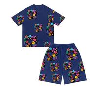 Ensemble Short Tee Shirt Garcon 3-13 Ans Ensembles de Vêtement Enfant Imprimés Dessins Animés Tee Shirt avec Short Tenues Enfant Décontracté Pyjama Garcon Tissu Doux et Respirant (Blue, 12-13 Years)