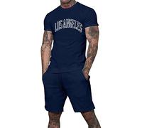 Ensemble Short Tee Shirt Homme Manches Courtes- Ensemble Ete Impression De Lettres Décontracté Chic Confortable Classiques Streetwear Tenue Coupe Ample De Tous Les Jours Extérieur Tailleurs