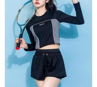 Ensemble simple et pratique à manches longues et short pour femme pour un confort quotidien avec tissu élastique qui bouge avec vous tout au long de la journée (XL noir)