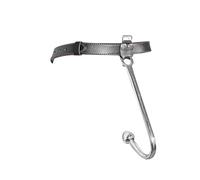 Ensemble SM, crochet anal en cuir véritable avec ceinture, accessoires de bondage, crochet anal métallique, ceinture de chasteté réglable, jouets anaux unisexes (2.5Crochet anal + sangle en cuir)