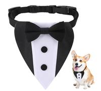 Ensemble smoking et bandana pour chien, collier bandana de mariage avec nœud papillon réglable pour chiens, costumes formels pour animaux de compagnie, pour animaux de compagnie de petite, moyenne et