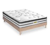 Ensemble sommier bois et Matelas Concorde Ressorts ensachés Accueil Mémoire - 26cm - 180x200cm