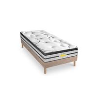 Ensemble sommier bois et Matelas Concorde Ressorts ensachés Accueil mémoire - 26cm - 90x190cm