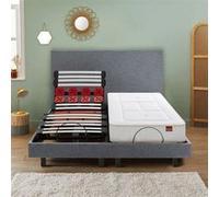 Sommier Electrique 2 x 80 x 200 Escapade Relax 1620D + Tête de lit Gris Fonce