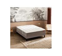 Ensemble matelas ressorts ensachés et mémoire de forme Destination, sommier Escale Ferme, pieds - 140x190