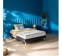 Ensemble sommier et matelas 140x190 cm ressorts et mémoire de forme ferme Merinos Sweety Anthracite