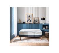 Ensemble sommier et matelas 160x200 cm ressorts ensachés ferme Enjoy Anthracite