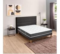 Ensemble sommier et matelas 90x190 cm mousse ferme Bultex Essential Gris