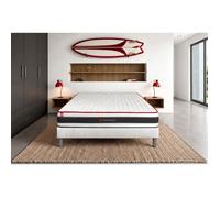 Ensemble sommier kit et matelas - SOMNESS - ENERGY 160x200 - Ressorts ensachés 744 - Mémoire de forme - Confort ferme