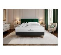 Pack prêt a dormir 140x190 matelas LANCASTER ressorts ensaches et memoire de forme + sommier kit noir + Couette + 2 oreillers