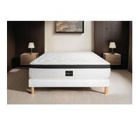 Ensemble sommier matelas 160x200 Privilège Mémoire de forme - 26 cm - Equilibré - sommier blanc