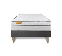 Ensemble sommier matelas 90x190 Memo luxe Ressorts ensachés et mémoire de forme - 26 cm - Equilibré - Septnuits