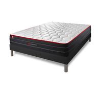 Ensemble sommier + matelas BOOST - Somness - 140x190 cm - Mémoire de forme - Ressorts ensachés - Noir
