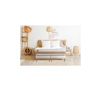 Ensemble sommier matelas LE DELICAT 160x200cm Ressorts ensachés + Mémoire de forme 5 zones de confort - Ep. 26cm + double sommiers Blanc