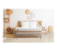 Ensemble sommier matelas LE DÉLICAT 90x200cm Ressorts ensachés + Mémoire de forme 5 zones de confort - Ep. 26cm + sommier kit Beige G