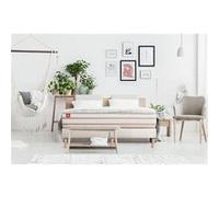 Ensemble sommier matelas LE DOUX 160x200cm Mémoire de forme 3 zones de confort - Ep. 24cm + double sommiers Blanc G