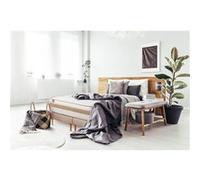 Ensemble sommier matelas LE RAFFINE 200x200cm Ressorts ensachés + Mémoire de forme BioVisco - Maxi épaisseur 26cm + double sommiers Beige