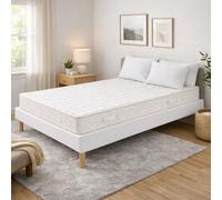 Ensemble Sommier Tapissier et Matelas 70x190 cm - Couleur : Blanc - Sommier Déhoussable avec Pieds 20 cm et Lattes Multiplis - Matelas 2 Faces de Couchage Soutien Ferme Certifié CertiPUR & OEKO - TEX