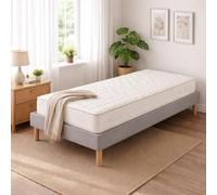 Ensemble Sommier Tapissier et Matelas 70x190 cm - Couleur : Gris - Sommier Déhoussable avec Pieds 20 cm et Lattes Multiplis - Matelas 2 Faces de Couchage Soutien Ferme Certifié CertiPUR & OEKO - TEX