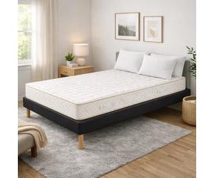 Ensemble Sommier Tapissier et Matelas 80x190 cm - Couleur : Noir - Sommier Déhoussable avec Pieds 20 cm et Lattes Multiplis - Matelas 2 Faces de Couchage Soutien Ferme Certifié CertiPUR & OEKO - TEX
