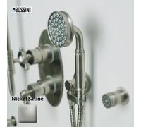 Ensemble sortie murale avec support orientable, flexible 150, douchette Liberty-Gom Nickel satiné - Bossini C17001C094
