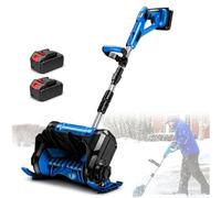 Ensemble Souffleuse À Neige sans Fil, Machine À Neige Extérieure avec 2 Batteries, Vitesse Maximale De 9800 TR/Min, Moteur sans Balais De 1200 W, Profondeur De Déneigement De 17 Cm/6,7 Po, pour