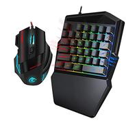 Ensemble Souris et Clavier de Jeu à Une Main, Ensemble Clavier et Souris ergonomiques, rétroéclairage Couleur LED, Prise en 2000 / XP/Win ME/Vista / / 8 /