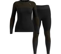 Odlo Fundamentals Performance Warm Long Sleeve Base Layer Set Noir L Femme