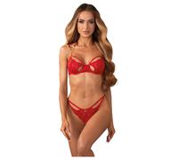 Ensemble Soutien-Gorge Dentelle Matildea Obsessive (rouge) - L/XL