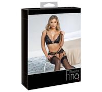 Ensemble soutien-gorge et porte jartelle ouvert noir M